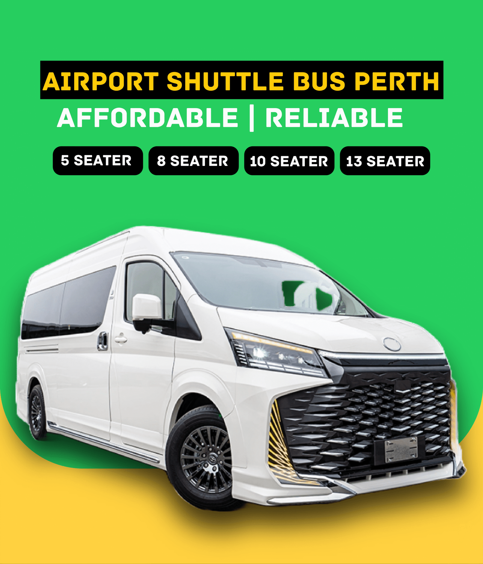 Airport Shuttle Bus Perth 5 to 13 seater shuttle buses Perth